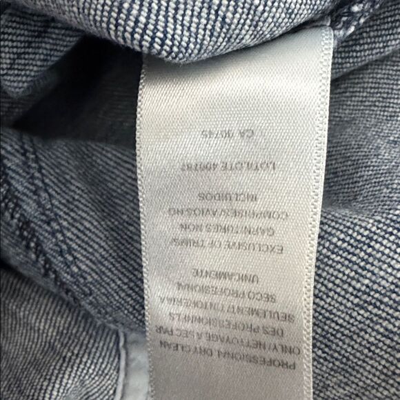 AMUR Sammy Denim Dress Size 6 Puff Sleeve Button Front Ruffle - Picture 14 of 14